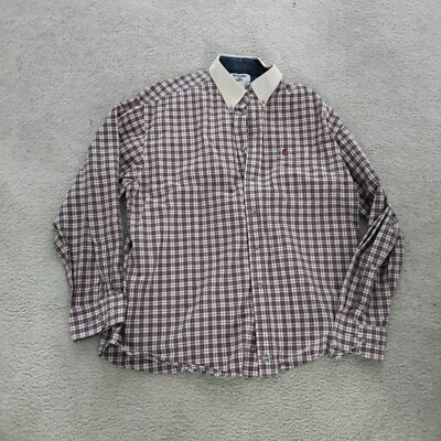 VTG Wrangler PBR XL Men's Red/Brown Shirt Rodeo Western Professional Bull Riding