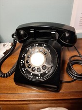 Vintage ITT Black Rotary Dial Desk Telephone Phone Prop Decor - UNTESTED