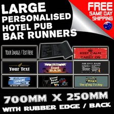 PROFESSIONAL PERSONALISED BAR RUNNERS - hotel cafe menu sign fun Christmas Gift