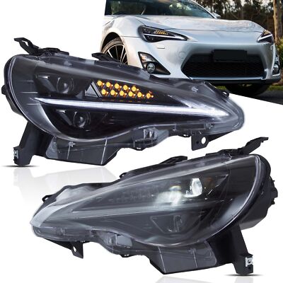 For 2012-20 Toyota 86 Subaru BRZ Scion FR-S VLAND LED Headlights Sequential Set
