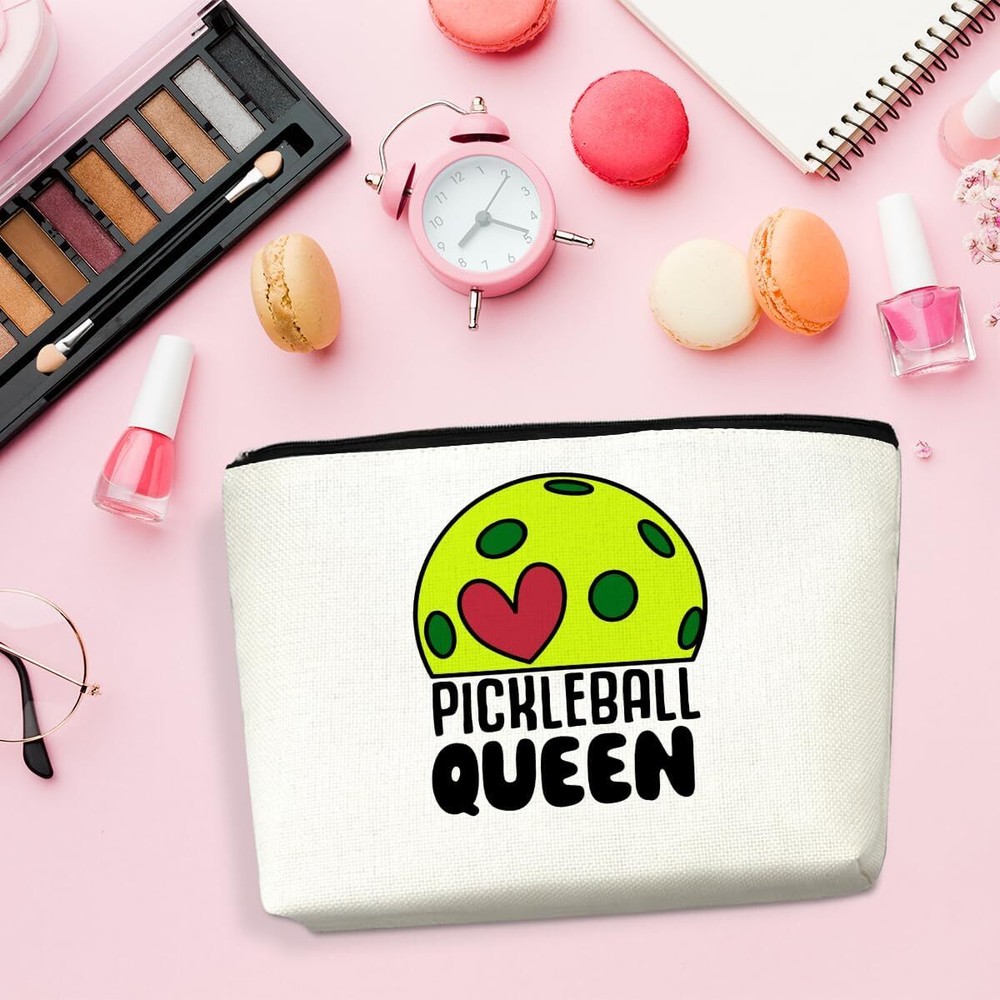 Personalized Pickleball Queen Makeup Bag Gift for Women Personalized Pickleball Queen Makeup Bag Gift for Women
