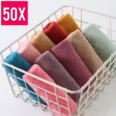 50 Pack Colorful Cute Kitchen Towels Tea Dish Cloths Absorbent 25x25cm Gift idea