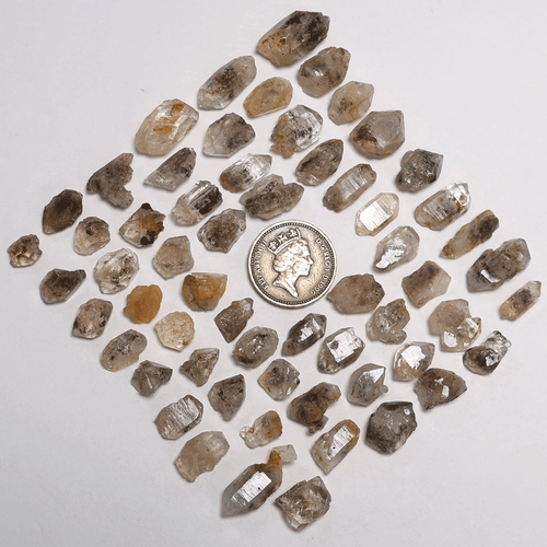 Venta al por mayor 60 piezas Natural Herkimer Diamante Cuarzo Cristal Mineral Crudo Puntos Reiki - Imagen 5 de 12