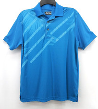 Ben Hogan Performance Polo Shirt Mens Small Blue Diagonal Stripes Short Sleeve