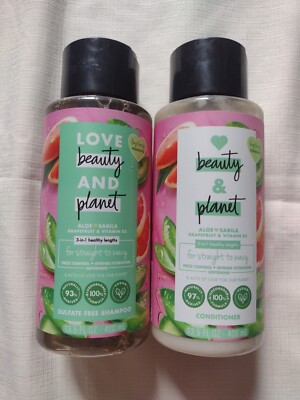Love Beauty & Planet Aloe Sabila Grapefruit Vegan Shampoo & Conditioner 13.5 Oz!