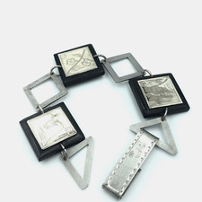 Bracciale Camilletti & c. vintage anni ‘70 in ebano e argento 925 Ancona Italia