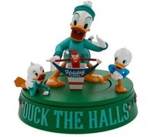Disney Parks Christmas Donald Duck Huey Dewey Louie Musical Holiday Figurine NEW