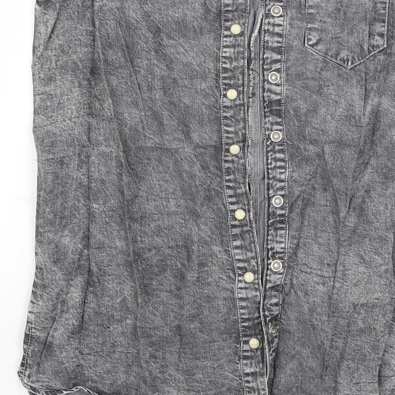 Denim co Womens Grey Polyester Blend Basic Button… - image 12