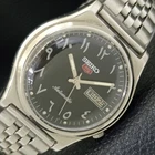GENUINE VINTAGE SEIKO 5 AUTOMATIC 7009A JAPAN MENS BLACK DIAL WATCH a702608-1