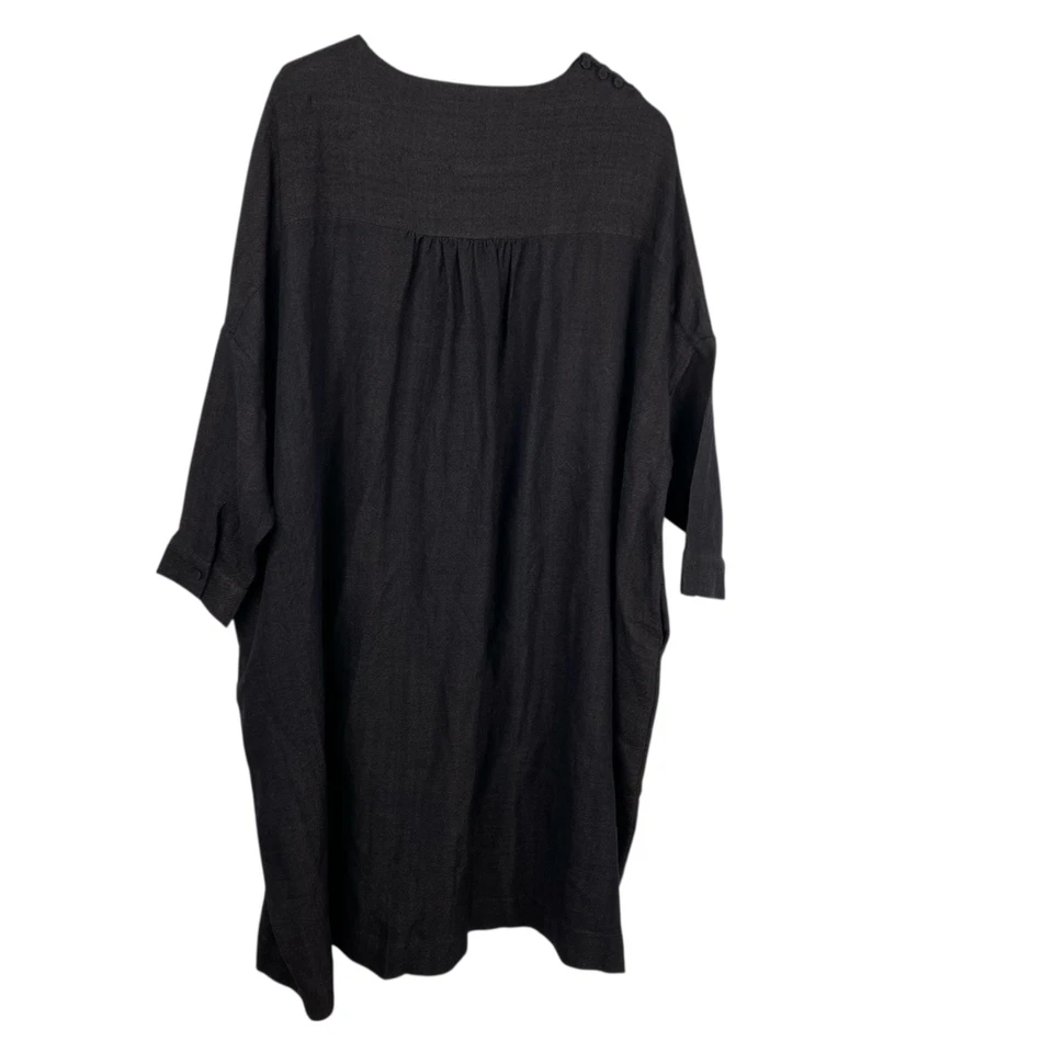 Runaway велосипед женское платье темно серый Sz L ручной ткацкий станок шерсти большого размера минималистский - Изображение 2 из 4