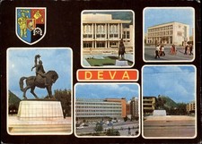 Deva Romania Statue vintage postcard r274