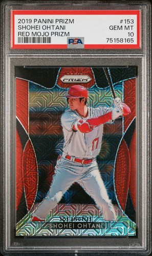 2019 Panini Prizm Shohei Ohtani Red Mojo Prizm #153 /299 PSA 10 POP 15
