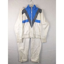 Vintage Adidas Full Zip Tracksuit White Blue Unisex Size See Measurements