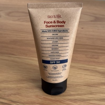 SKY & SOL Mineral Sunscreen SPF 50, SEALED - 3 oz 85 g Face & Body Exp 5/2028
