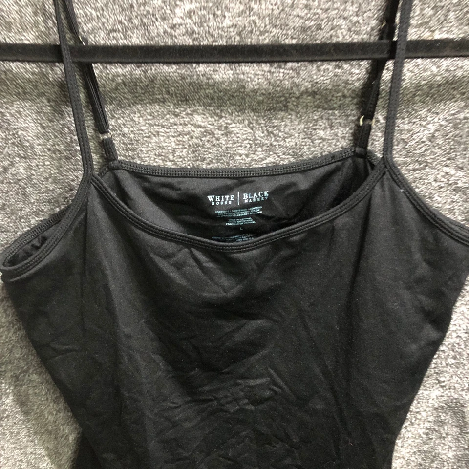 Camiseta sin mangas para mujer White House Black Market negra cami talla L nailon spandex ajuste Foto 4 de 4