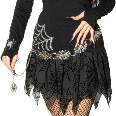 Kreepsville 666 Metal Belts Black Bats or Chrome Spiderwebs 