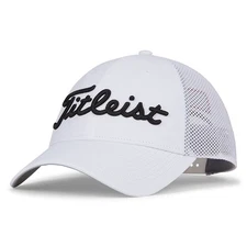 NEW Titleist Tour Performance Mesh NO LOGOS Golf Hat Adjustable - White / Black