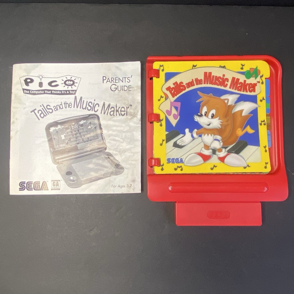 Sega Pico Tails and The Music Maker Game And Manual TESTED WORKING