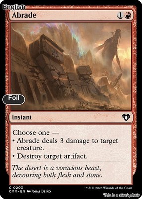 Magic Abrade 203 Common Commander Masters NM Foil M-1649