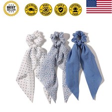 Elastic Hair Scrunchies and Ribbons - Knotted Bow Hair Ties, Scarf Scrunchies...