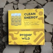 Box of 12 Proper Wild Vegan Energy Shots Ginger 2.5oz Exp 11/2026 