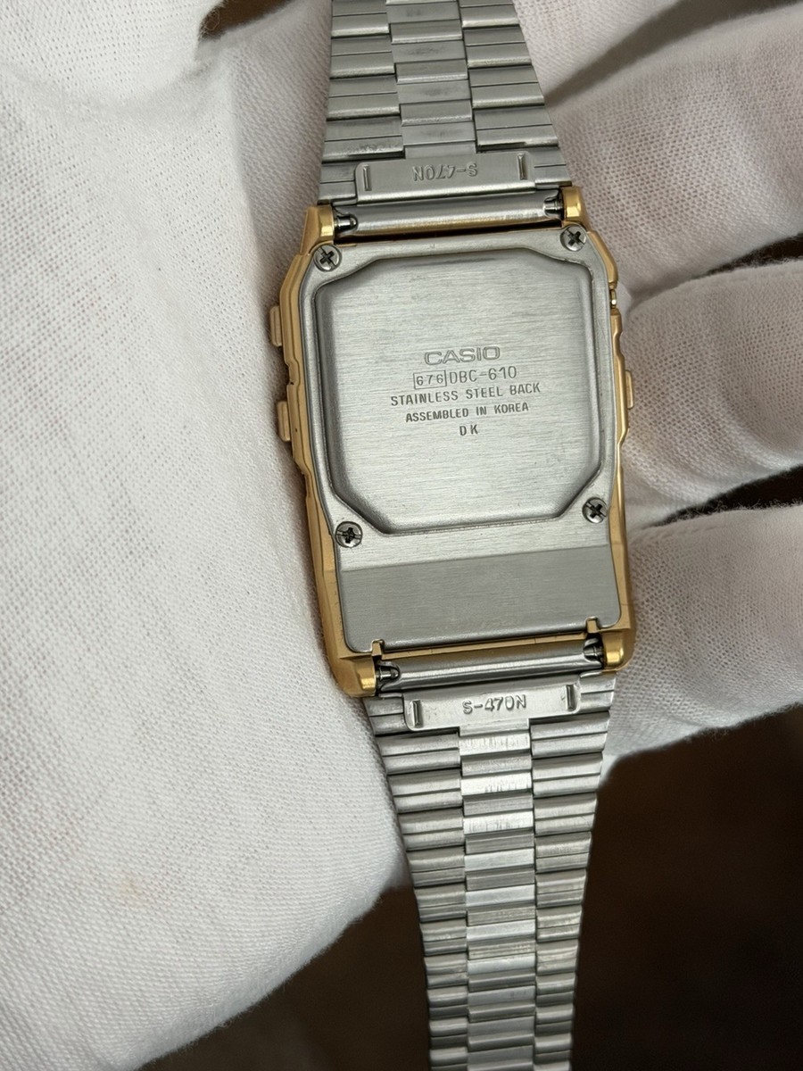 Vintage Casio Databank DBC-610 Digital Watch w/ Band - WORKS for
