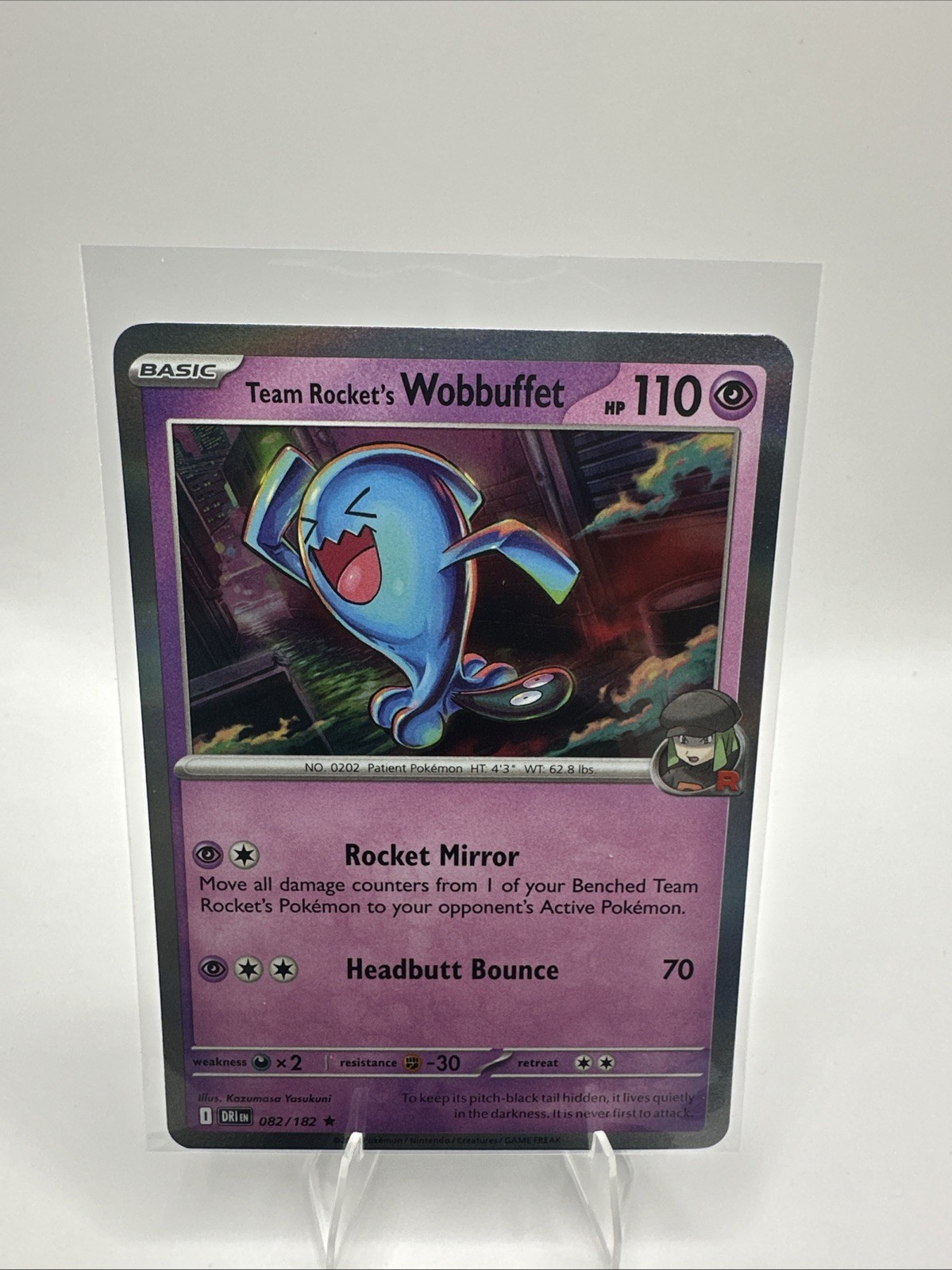 Wobbuffet-Team Rocket's; Destined Rivals 82/182 Holo Rare