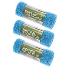 3 Pack Blue Miner's Moss 12X36x10mm Sluice Box Matting, Gold Panning