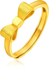 1 Pezzo Elegante Dolce Anello Fiocco in Argento Sterling Stile Ins Natale per Le