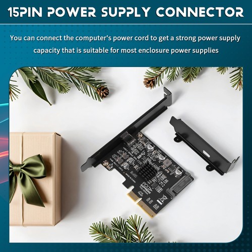 USB PCIE Karte Typ C PCI-Express 4X auf USB 3.2 Gen 2X2 (20 Gbit/S) ASM32423101 - Afbeelding 3 van 7