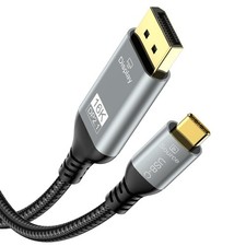 16K USB C to DisplayPort 2.1 Cable, 40Gbps Thunderbolt 5/4/3 to DP 6.6ft