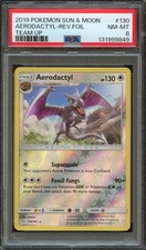 PM - 2019 - POKEMON SUN & MOON TEAM UP - #130 - AERODACTYL-REV.FOIL - PSA 8