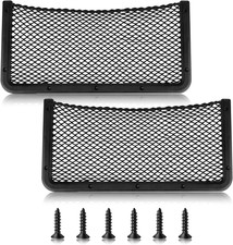2 Pack Car Storage Net Bag Phone Mesh Net Holder Pocket Organizer, 16x8 Inch