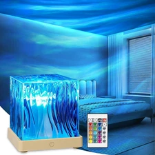 Lumena Lamp Ocean, 18 Colors Northern Lights Projector with Remote, 30 Lighting