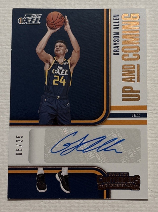 2018-19 Panini Contenders-Up and Coming Contenders AUTO Grayson Allen- BRONZE/25