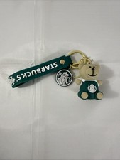 Rare Starbucks Bear Bag Keychain with Wrist Lanyard New