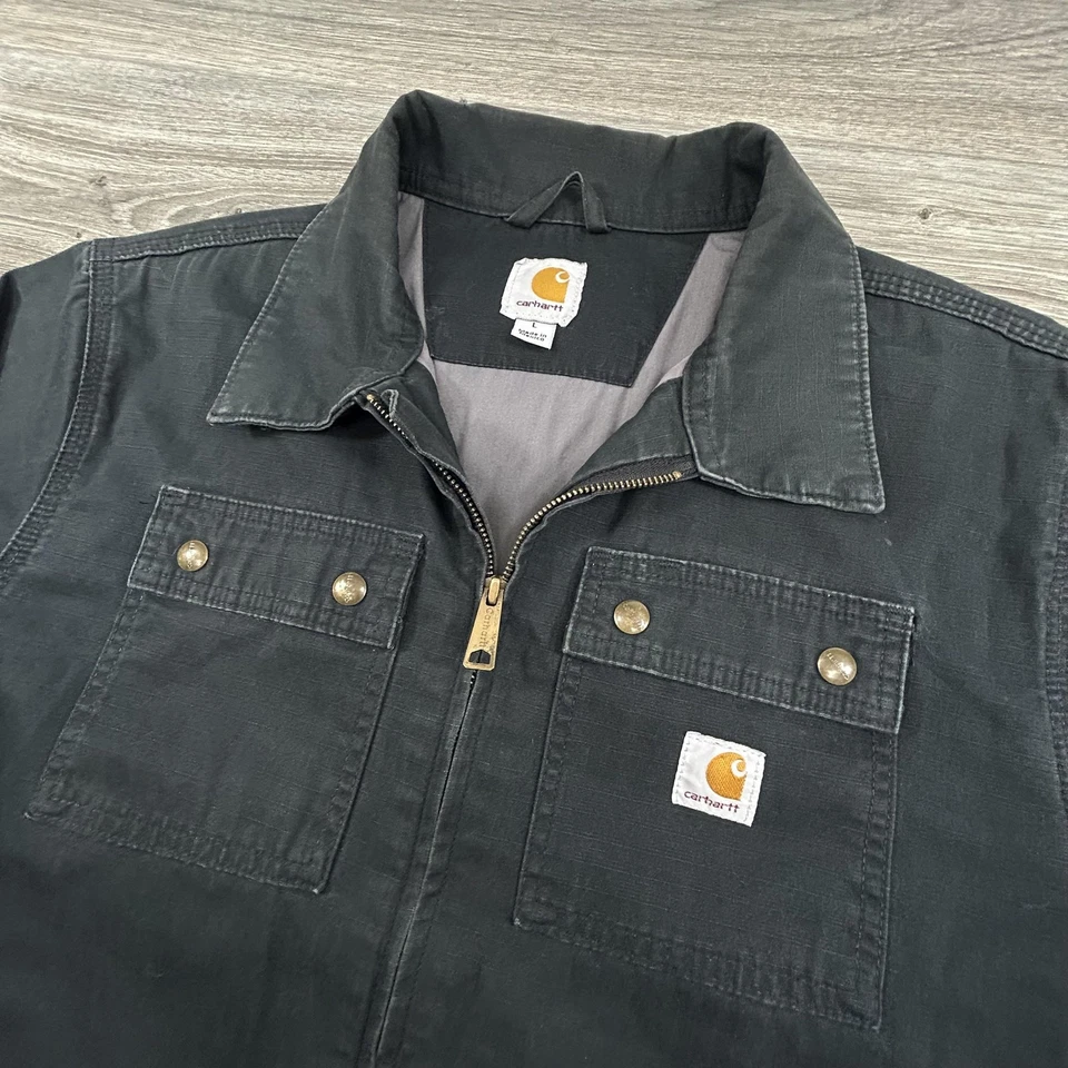 Jaqueta Carhartt Flint Masculina Grande Preta Ripstop Lona Forrada Detroit 100257 - Imagem 3 de 4