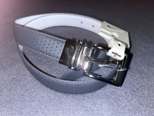 Nike Men's Tour Perforated-To-Smooth Reversible Golf Belt, Gray/White Size Small