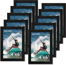 4x6 Picture Frame Set of 10, 4x6 Photo Frames Bulk with HD Plexiglass for Wall H