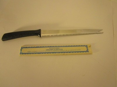 VTG. Quikut USA Stainless Serrated Carving Knife Fork Tip Chef Knife Bread #T14