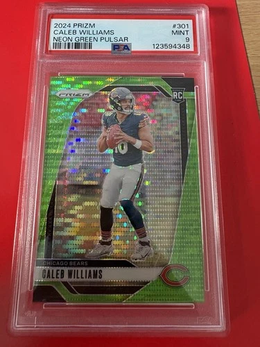 2024 Panini Prizm- Rookie Caleb Williams #301 Neon Green Pulsar Prizm (RC) PSA 9