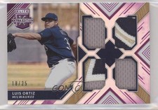 2018 Panini Elite Extra Edition Quad Materials Purple 18/25 Luis Ortiz hg6