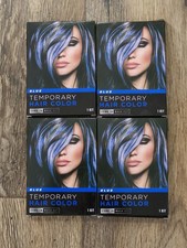 Temporary Hair Color BLUE Comb in WASH OUT x 4 Single Use Kits Dye includes comb