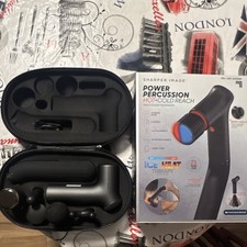 Sharper Image Power Percussion Hot Cold Reach Massage Gun W/ Heat  Case
