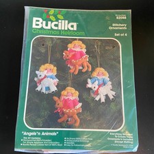 Bucilla "Angels 'n Animals" 82088 Christmas Holiday Felt Sequin Ornament DIY Kit