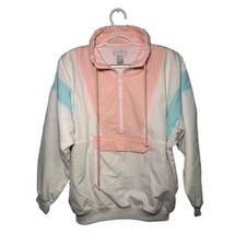 Lavon By Cheerful Corp Colorblock Windbreaker Track Jacket Womens Large Retro 90