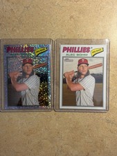 2026 Topps Heritage  Alec Bohm #81 Chrome Silver Sparkle Refractor & Base Card
