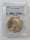 1924 Peace Silver Dollar Coin PCGS MS 64 #313