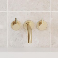 Crosswater MPRO 3 Hole Bath Mixer Tap - Long Spout - Stick Handles - Wall Mount