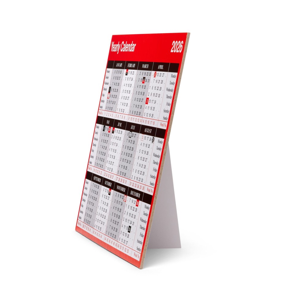 Yearly Desktop Calendar Free Standing Planner YC1 250mm x 205mm 2026 ...